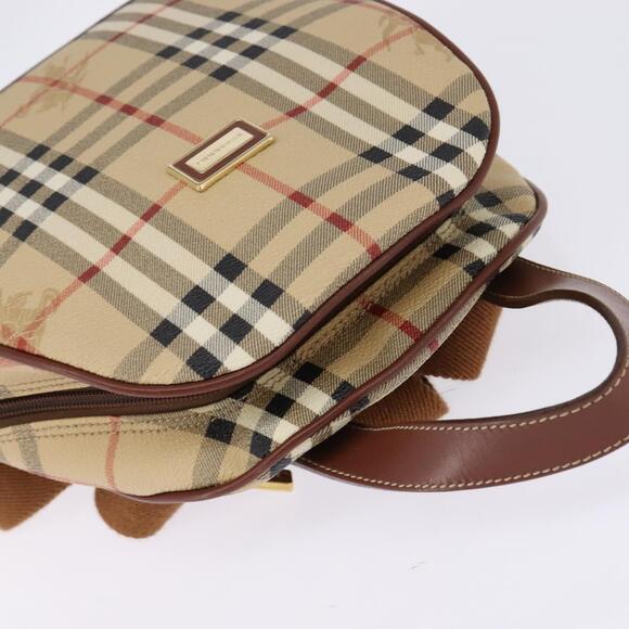 BURBERRY Nova Check Backpack PVC Beige Gold Auth 144466 main image 10